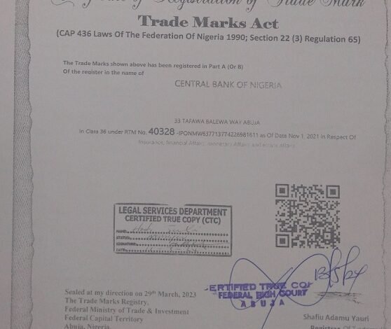 CBN, now we have  Certificate